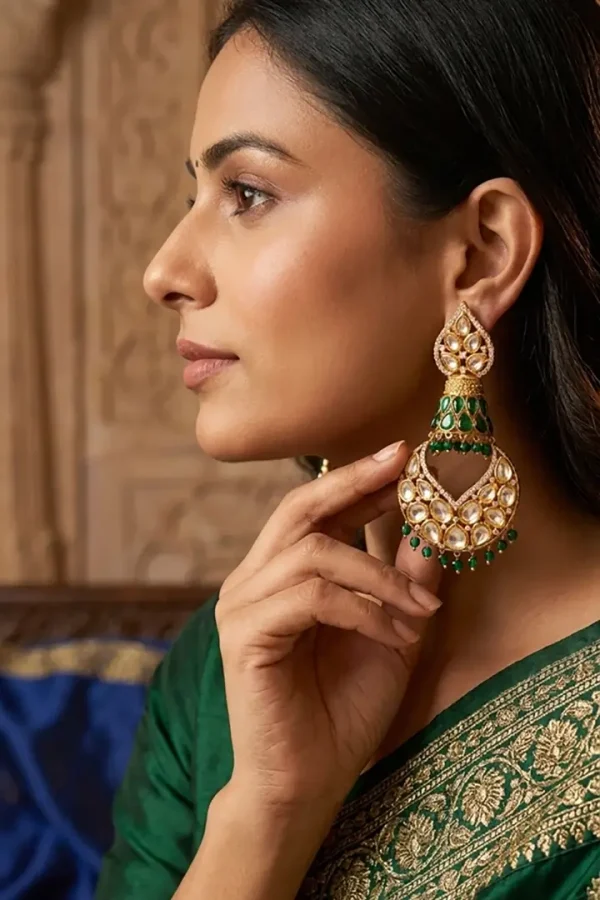 luxe-spade-kundan-jhumke
