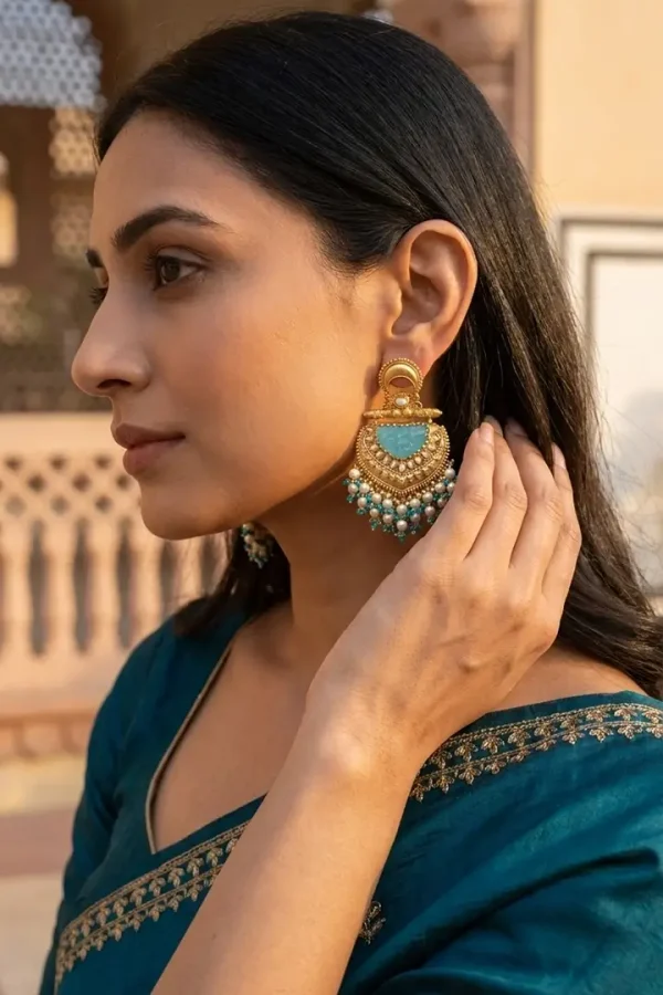 Aqua-blue-Kashmiri-Jhumke-2 Aqua blue Kashmiri Jhumke