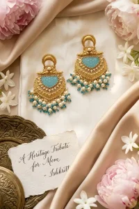 Aqua blue Kashmiri Jhumke