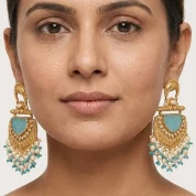 Aqua blue Kashmiri Jhumke