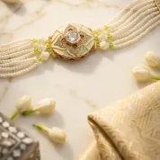 Mint green Jadau Pearl bracelet