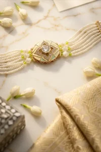Mint green Jadau Pearl bracelet
