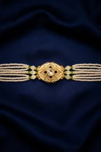 Mint green Jadau Pearl bracelet