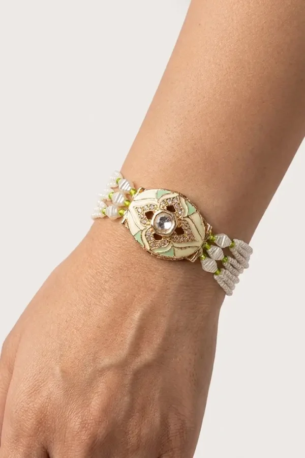 Mint-green-Jadau-Pearl-4 Mint green Jadau Pearl bracelet