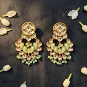 Mint green Kundan earrings