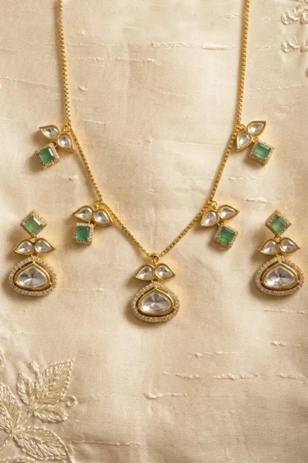 Mint queen Kundan set