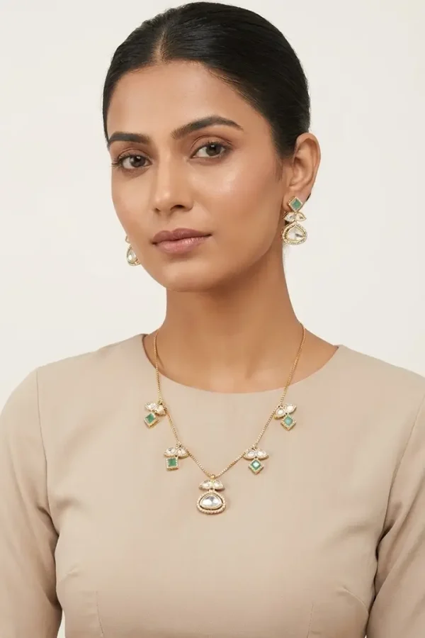 Mint queen Kundan set