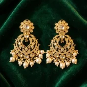 Regal hoops pearl Kundan jhumke