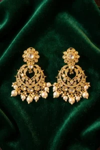 Regal hoops pearl Kundan jhumke