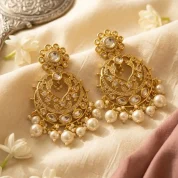 Regal hoops pearl Kundan jhumke