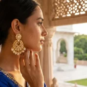 Regal hoops pearl Kundan jhumke