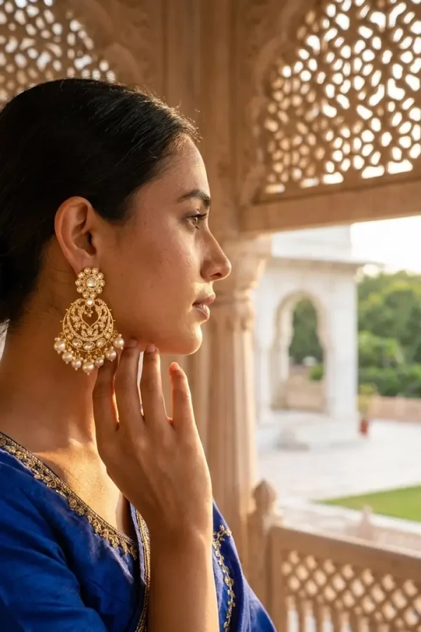 Regal-hoops-pearl-Kundan-jhumke-4 Regal hoops pearl Kundan jhumke
