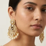 Regal hoops pearl Kundan jhumke