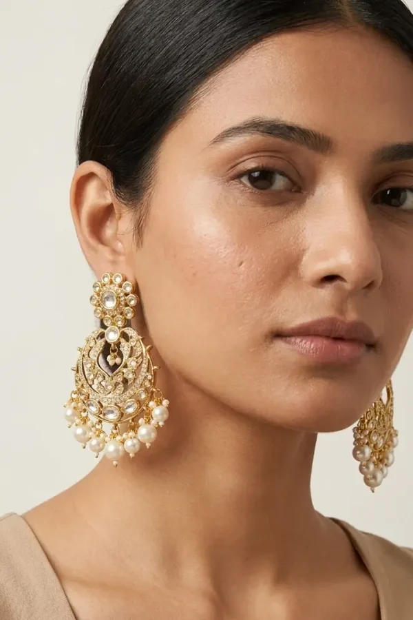 Regal-hoops-pearl-Kundan-jhumke-5 Regal hoops pearl Kundan jhumke