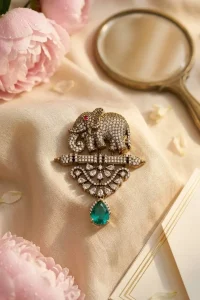 Royal-elephant-green-dew-brooch