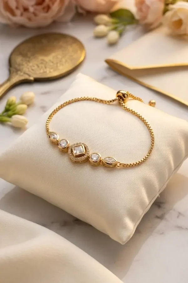 diamond eye kundan bracelet