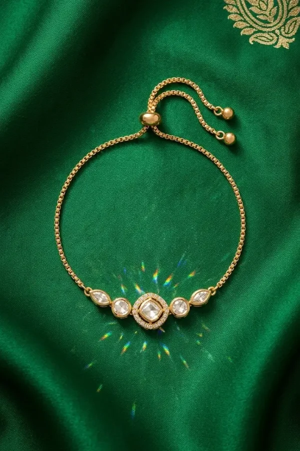 diamond eye kundan bracelet