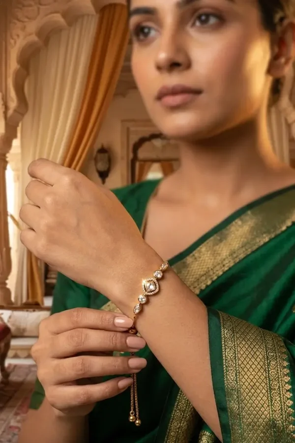 diamond eye kundan bracelet