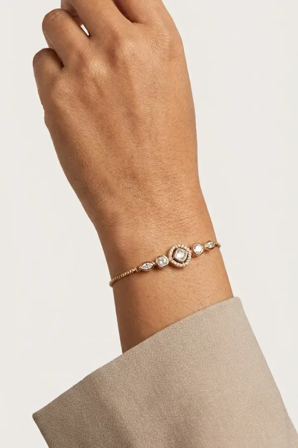 diamond eye kundan bracelet