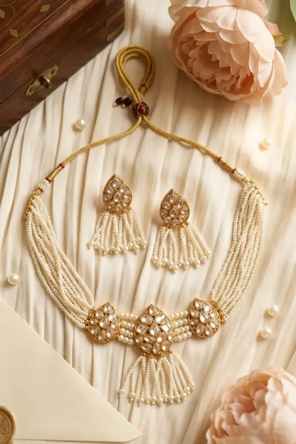 golden-leaf-pearl-choker-set