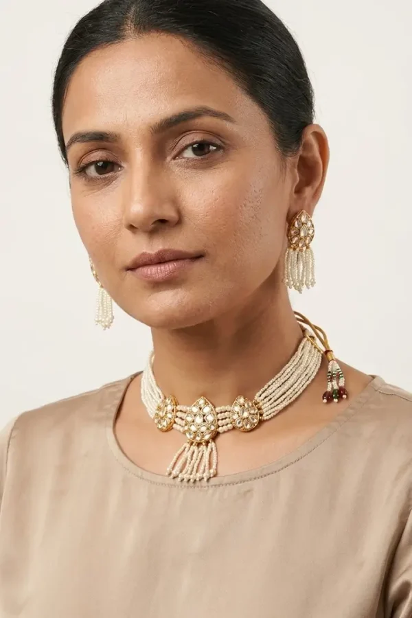 golden-leaf-pearl-choker-set