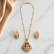 rosy-peacock-pendant-set
