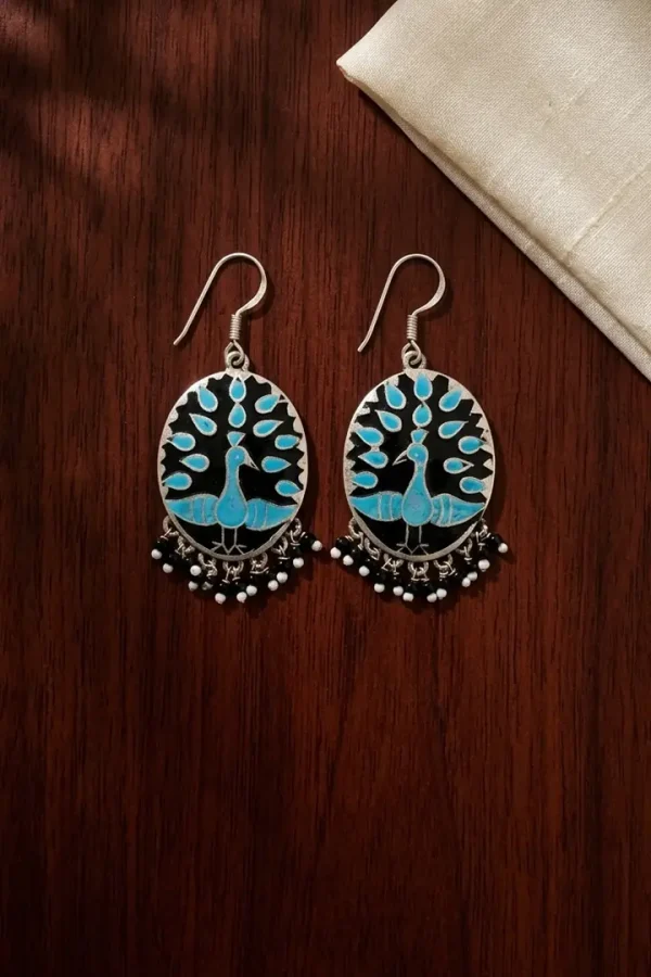 Meenakari-peacock-earrings